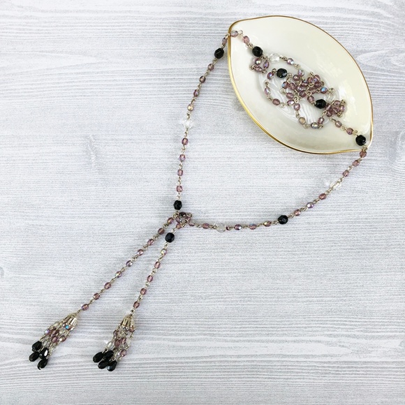 Unknown Jewelry - Iridescent Crystal Lariat Necklace